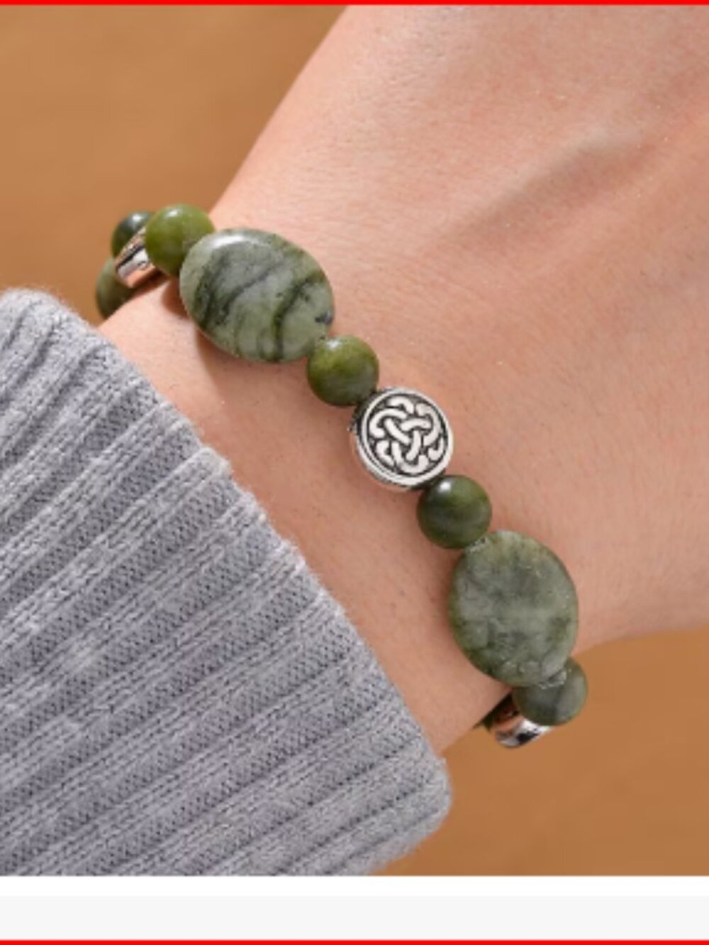 Connemara Marble Bracelet in Silvertone (6.50-8.50In)